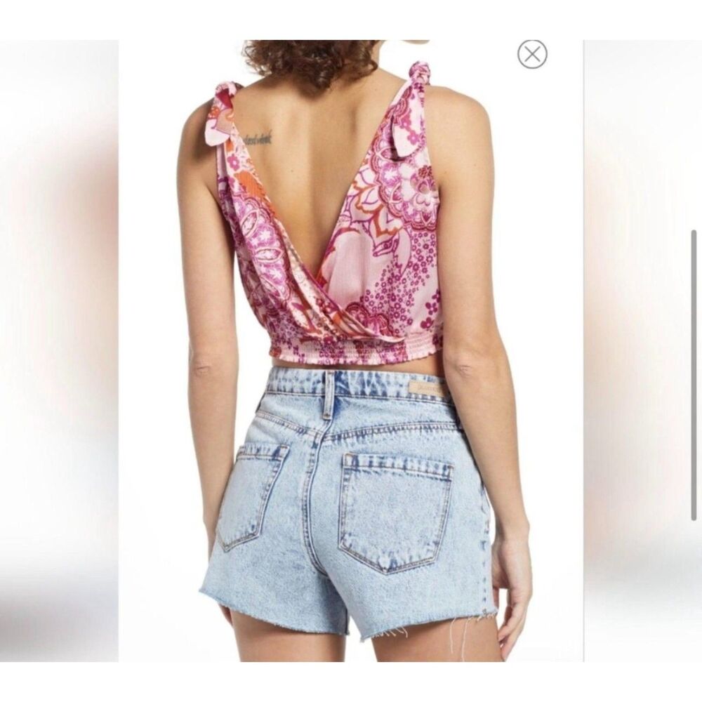 Free People NWT Weekend in Montauk Crop Top L Floral Soft Feminine Boho Beachy - Picture 6 of 11